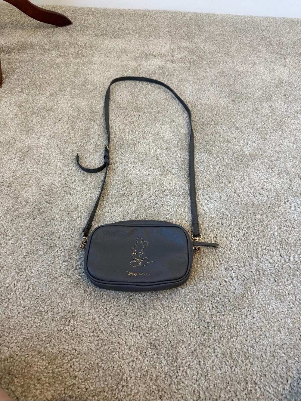 Disney/ pandora Crossbody Bag with Gold Mickey Accent